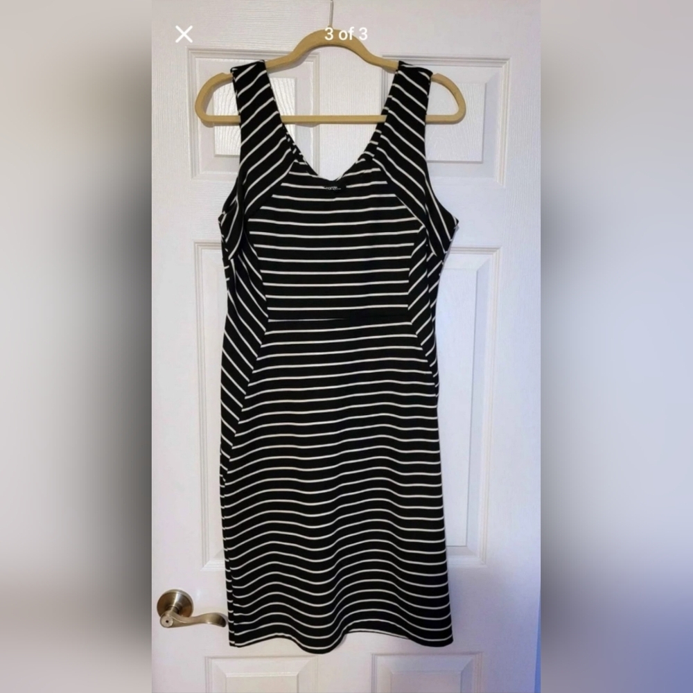 Black Mini Sheath Dress with V-neck and Sleeveless Raglan Style